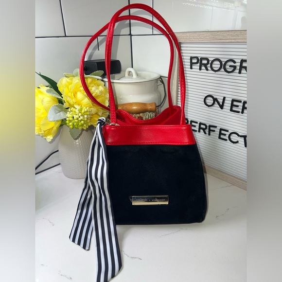 Kate Spade x Starbucks Bag | Black and Red Small Handbag - Picture 7 of 8